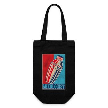 Bartender Mixologist Retro Vintage - Geschenkbeutel für Flaschen - Schwarz - Vorne