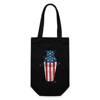 Bartender Mixologist American Flag - Gift Bag for Bottles - black - Front