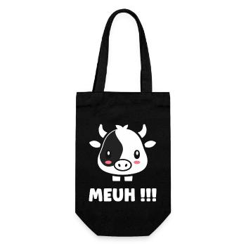 Kuh - Geschenkbeutel für Flaschen - Schwarz - Vorne