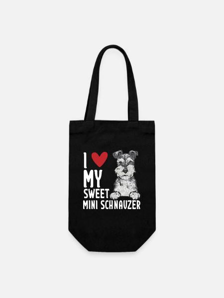 Zwergschnauzer Hund Schnauzer - Geschenkbeutel für Flaschen - Schwarz