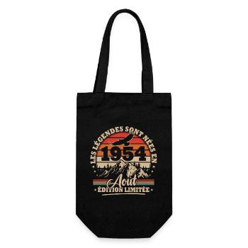 Vintage Geburtstagsgeschenk Geboren im August 1954 - Geschenkbeutel für Flaschen - Schwarz - Vorne