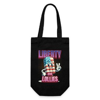 Liberty And Lollies 4th Of July Memorial Day - Gift Bag for Bottles - black - Front