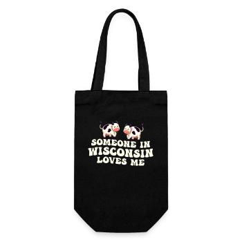 Jemand in Wisconsin liebt mich - Geschenkbeutel für Flaschen - Schwarz - Vorne