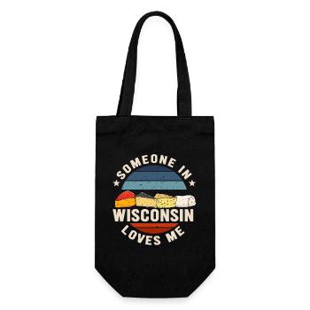 Jemand in Wisconsin liebt mich - Geschenkbeutel für Flaschen - Schwarz - Vorne