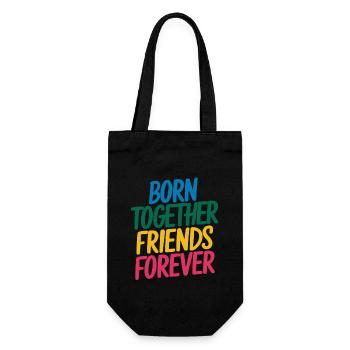 Gemini - Born Together Friends Forever - Gift Bag for Bottles - black - Front