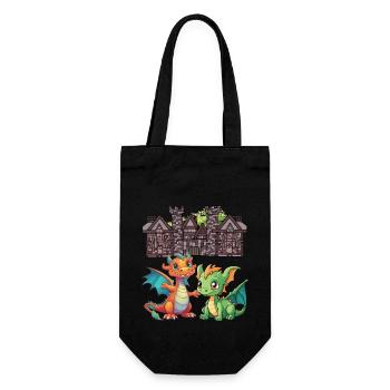 Medieval Dragon Dragon - Gift Bag for Bottles - black - Front