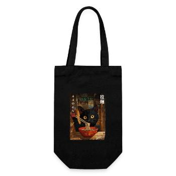 Esthétique Ramen Chats Vintage Kawaii Japonais - Sac à bouteille - noir - Devant