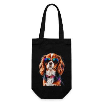 Cavalier King Charles Spaniel Sunglasses Dog - Gift Bag for Bottles - black - Front