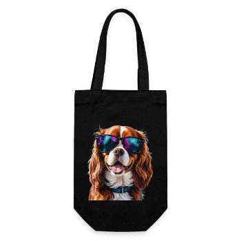 Cavalier King Charles Spaniel Sunglasses Dog - Gift Bag for Bottles - black - Front