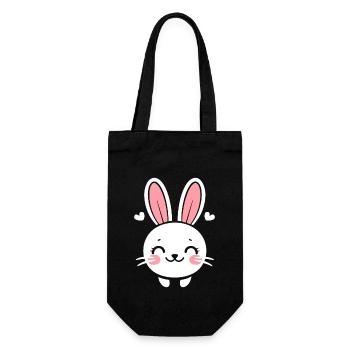 Kleiner Baby-Hase - Geschenkbeutel für Flaschen - Schwarz - Vorne