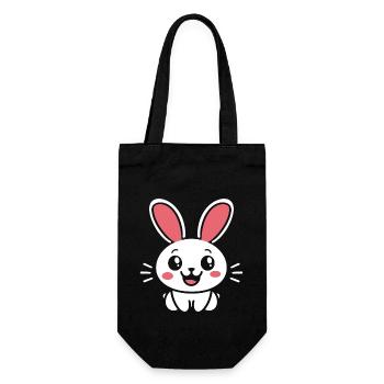 Kleiner Baby-Hase - Geschenkbeutel für Flaschen - Schwarz - Vorne