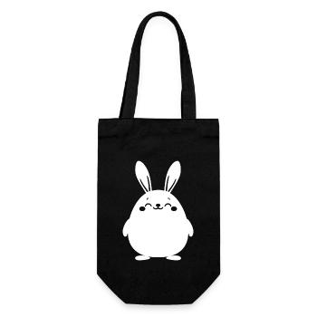 Kleiner Baby-Hase - Geschenkbeutel für Flaschen - Schwarz - Vorne