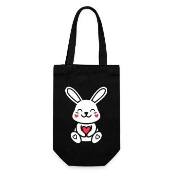 Kleiner Baby-Hase - Geschenkbeutel für Flaschen - Schwarz - Vorne