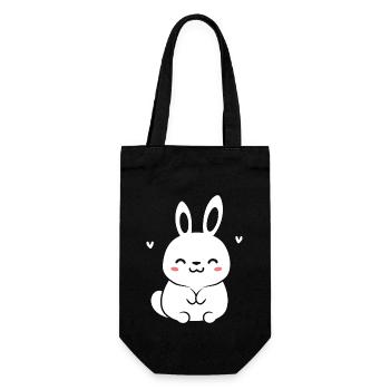Kleiner Baby-Hase - Geschenkbeutel für Flaschen - Schwarz - Vorne