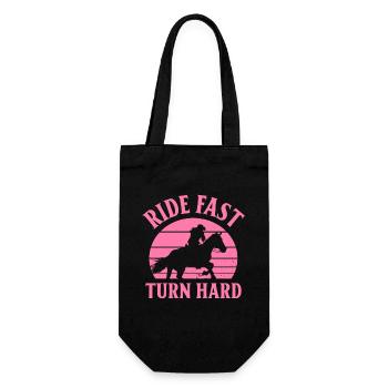 Rodeo Barrel Racing Pferd - Geschenkbeutel für Flaschen - Schwarz - Vorne