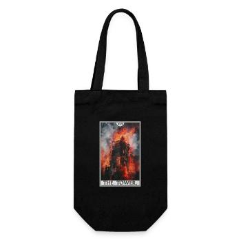 Tarot Cards Tarot Card The Tower The Tower - Gift Bag for Bottles - black - Front