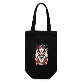 Oni Demons Mask Japan Culture Aesthetics Design - Gift Bag for Bottles - black - Front
