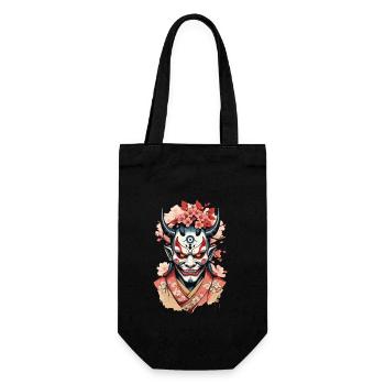 Oni Demon Mask Samurai Aesthetic Yokai - Gift Bag for Bottles - black - Front