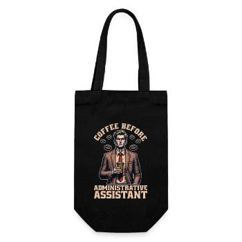 Admin Assistant Coffee Office Worker Coffee Lover - Gift Bag for Bottles - black - Front