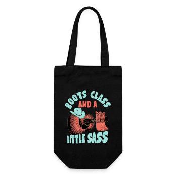 Boots, Class, And A Little Sass Western Country Mu - Gift Bag for Bottles - black - Front