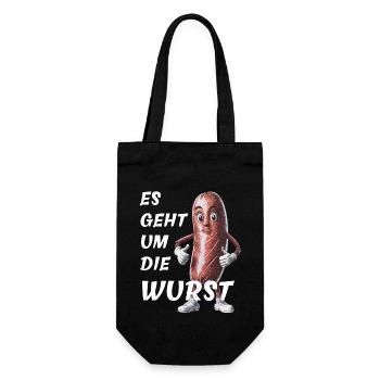ES GEHT UM DIE WURST - Geschenkbeutel für Flaschen - Schwarz - Vorne