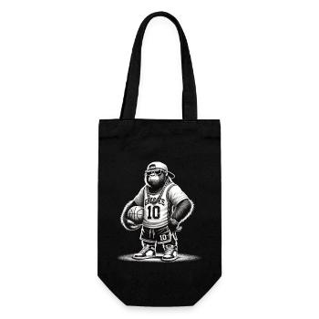 Cooler Gorilla mit Basketball und Bling - Geschenkbeutel für Flaschen - Schwarz - Vorne