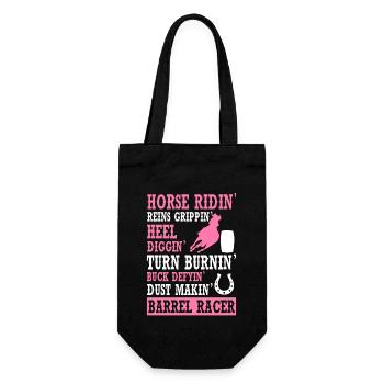 Rodeo Barrel Racing Pferd - Geschenkbeutel für Flaschen - Schwarz - Vorne