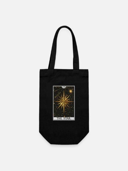 Tarotkarten Tarotkarte The Star Der Stern - Geschenkbeutel für Flaschen - Schwarz