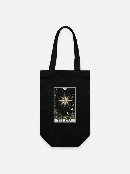 Tarotkarten Tarotkarte The Star Der Stern - Geschenkbeutel für Flaschen - Schwarz