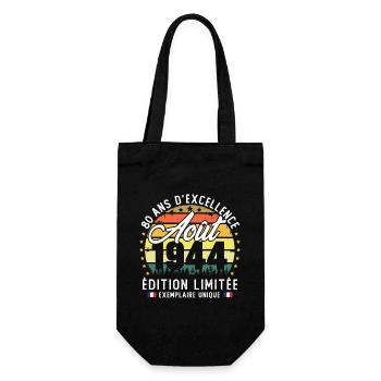 Août 1944 Vintage Cadeau Anniversaire 80 Ans - Sac à bouteille - noir - Devant