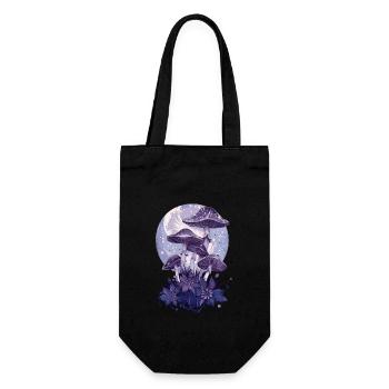 Fairycore Vintage Cottagecore Pilz Mondphasen - Geschenkbeutel für Flaschen - Schwarz - Vorne