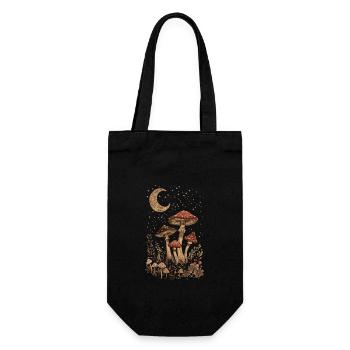 Vintage Fairycore Cottagecore Goblincore Pilz - Geschenkbeutel für Flaschen - Schwarz - Vorne