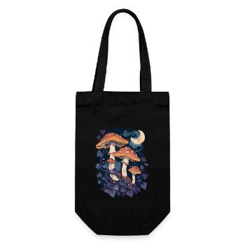 Fairycore Goblincore Pilz Mondphasen Cottagecore - Geschenkbeutel für Flaschen - Schwarz - Vorne