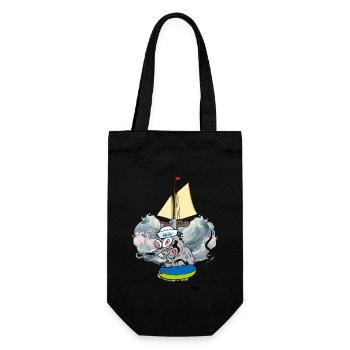 Rat Rats Sailing Ship Seafarers Sailors Ahoy - Gift Bag for Bottles - black - Front