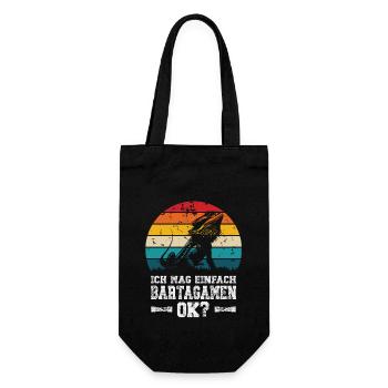 I like bearded dragons - Gift Bag for Bottles - black - Front