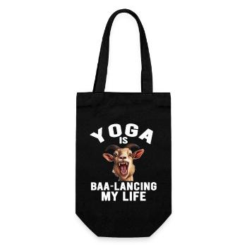Goat Yoga Balancing My Life - Gift Bag for Bottles - black - Front