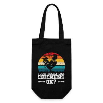 I like chickens - Gift Bag for Bottles - black - Front