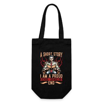 School Counselor A Short Story I Am Social Worker - Gift Bag for Bottles - black - Front