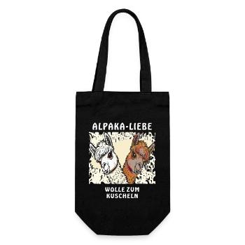 ALPACA LOVE WOOL TO CUDDLE - Gift Bag for Bottles - black - Front