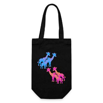 Girafe Afrique Safari Savane Années 80 Années 90 Enfant - Sac à bouteille - noir - Devant