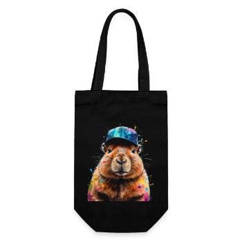 Capybara Snapback Cap Capy Bunt Tier Design Print - Geschenkbeutel für Flaschen - Schwarz - Vorne