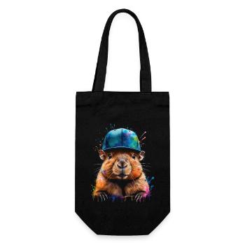 Capybara Snapback Cap Capy Bunt Tier Design Print - Geschenkbeutel für Flaschen - Schwarz - Vorne