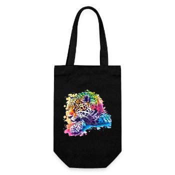 Colorful Leopard Artwork for Wildlife Lovers - Gift Bag for Bottles - black - Front