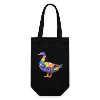 Bunte Gans Geometrisches Kunstwerk - Geschenkbeutel für Flaschen - Schwarz - Vorne