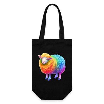 Rainbow Sheep Farm Animal for Animal Lovers - Gift Bag for Bottles - black - Front