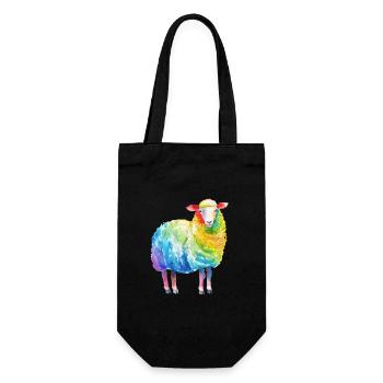 Buntes Schaf - Rainbow Sheep Farm Animal Farmer - Gift Bag for Bottles - black - Front