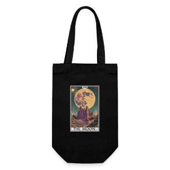 Tarotkarten Tarotkarte The Moon Der Mond - Geschenkbeutel für Flaschen - Schwarz - Vorne