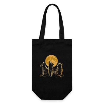 3 Raccoons Moon Howling Head Funny Graphic - Gift Bag for Bottles - black - Front