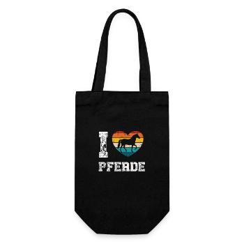 I like horses - Gift Bag for Bottles - black - Front