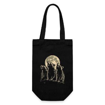 3 Raccoon Moon Howling Cute Raccoon - Gift Bag for Bottles - black - Front